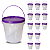 Balde Plástico 3,2L Transparente com Tampa Roxa e Alça – 13 Pcs - Imagem 1