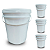 Balde 5 Litros Branco da Linha Premium - Kit 03 Peças - Imagem 1