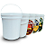 Balde Industrial Plástico 5 Litros com Tampa Lacre Vedação - 05 Peças - Imagem 1