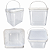 Balde Transparente Retangular 3.6L com Tampa Lacre - 04 Pecas - Imagem 1