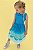 Vestido Infantil Kukie Verão Azul Princesa Poppy Trolls - Imagem 1