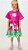 Vestido Infantil Kukie Verão Pink True Colors Mundo Encantado Trolls - Imagem 1