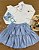 Conjunto Infantil Momi Inverno Saia Azul e Blusa Off White - Imagem 1