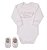 Kit Unissex Body E Sapatinho Dinda Off White Paraiso 11379 - Imagem 1