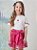 Conjunto de Tule Rosa com Corações - Imagem 1