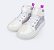 Tênis Cano Médio Pampili XP 24 Matelassê Comfy Coração Branco e Colorido - Imagem 5