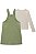 Conjunto de Salopete em Sarja com Elastano e Blusa em Cotton Trabalhado Kukiê Infantil Menina - Imagem 5