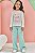 Calça Wide Leg em Moletom sem Pelúcia Kukiê Infantil - Imagem 1