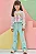 Conjunto de Blusão Boxy e Calça Wide Leg em Moletom S/ Pelúcia Kukiê Infantil Menina - Imagem 1