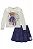 Conjunto de Blusão em Moletom com Pelúcia e Saia em Tricot Kukiê Infantil Menina - Imagem 3