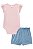 Conjunto de Body em Cotton e Short Saia em Light Chambray Infanti Bebê Menina - Imagem 3