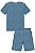 Conjunto de Pijama com Camiseta e Bermuda em Malha Comfy LucBoo Infantil Menino - Imagem 4