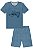 Conjunto de Pijama com Camiseta e Bermuda em Malha Comfy LucBoo Infantil Menino - Imagem 3