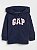 Blusa GAP Moletom Bebe Ziper Azul logo Glitter com Rosa - Imagem 1