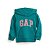 Blusa GAP Moletom Bebe Verde com Rosa - Imagem 1