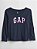 Camiseta GAP Infantil Manga Longa Logo Azul e Rosa - Imagem 2