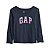 Camiseta GAP Infantil Manga Longa Logo Azul e Rosa - Imagem 1