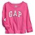 Camiseta GAP Infantil Manga Longa Logo Rosa - Imagem 1