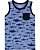 Camiseta Carters Bebe Manga Regata Azul Tubarão Oshkosh - Imagem 1