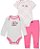 Conjunto Tommy Hilfiger Bebe 3 pecas Trio Body e Calca Rosa - Imagem 1