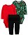Conjunto Carters 3 pecas Longo Trio Vermelho e Verde Flores - Imagem 1