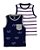 Kit Camiseta Carters Bebe Manga Regata 2 pecas Carro e Listras - Imagem 1