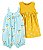 Kit Romper e Vestido Carters Macaquinho Flores Azul e Vestido Amarelo - Imagem 1