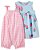 Kit Romper e Vestido Carters Macaquinho Rosa Xadrez e Vestido Moranguinho - Imagem 1