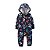 Macacão Carters Moletom Bebe Jumpsuit Azul Flores - Imagem 1