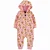 Macacão Carters Moletom Bebe Jumpsuit Rosa Flores - Imagem 1