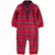 Macacão Carters Fleece Bebe Jumpsuit Vermelho Listras - Imagem 1