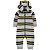Macacão Carters Fleece Bebe Jumpsuit Listras Cinza e Azul - Imagem 1