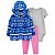Conjunto Carters 3 pecas Casaco Fleece Azul e Rosa Etnico - Imagem 1