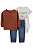 Conjunto Carters 3 pecas Casaco Marrom e Jeans - Imagem 1