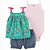 Conjunto Carters 3 pecas Curto Trio Verde Flores - Imagem 1
