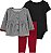 Conjunto Carters 3 pecas Casaco Fleece Cinza e Vermelho Xadrez - Imagem 1
