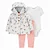 Conjunto Carters 3 pecas Casaco Fleece Cinza Flores - Imagem 1