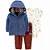 Conjunto Carters 3 pecas Casaco Azul e Marrom Veludo - Imagem 1