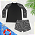 Conjunto Menino Blusa Manga Estampada + Sunga Estampada Adolescente Proteção UV50+ 44-ME - Imagem 2