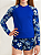 Conjunto Menina Blusa Manga Raglan Estampada e Shorts Estampo de Plantas Tropicais Adolescente 49-ME - Imagem 5
