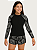 Conjunto Menina Blusa Manga Raglan Estampada e Shorts Estampo de Plantas Tropicais Adolescente 49-ME - Imagem 2