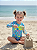 Maiô Menina Manga Longa Infantil/Juvenil com Proteção UV50+ Forrado Moda Praia 4 ao 10 76-A - Imagem 3