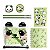 Kit Papelaria Panda Kawaii com Lápis, Régua e Adesivos – Estojo Escolar Fofo Infantil - Imagem 1