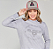 Moletom Feminino All Hunter - Gola Careca com Pedraria - Cinza Mescla - Imagem 1