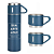 Garrafa Térmica a Vácuo Inox Kit 3 Xícaras de 500ml Personalizada - Cor Azul - Imagem 1