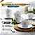 Kit 12 Xícaras com Pires em Porcelana Branca de 180ml Personalizada - Imagem 1
