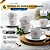 Kit 6 Xícaras com Pires em Porcelana Branca de 180ml Personalizada - Imagem 1