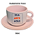 Xícara de Porcelana Branca Fosco de 90ml com Interior Alça cor Rosa Personalizada Com Pires - Imagem 1