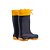Bota Galocha Infantil Calfor Nieve Azul/Amarela Com Amarra Impermeável - Imagem 4