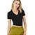 Blusa Feminina Básica Gola V Canelada Malwee - Imagem 1